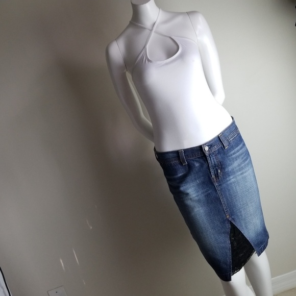 7 for all Mankind Denim Skirt  - Size 28 - Picture 6 of 8